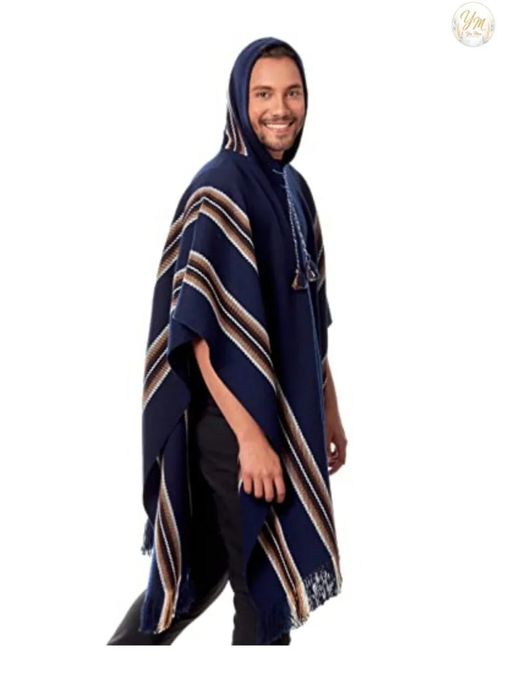 Alpaca Wool Hooded Poncho Cloak Cape Unisex Wrap
